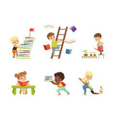 Cute Little Kids Books Studying And Learning