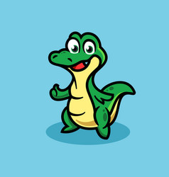 Green Crocodile Cartoon Character Mascot