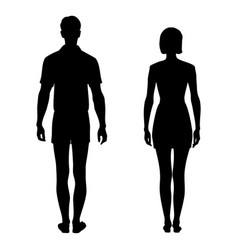 Man And Woman Standing Together Silhouette Full