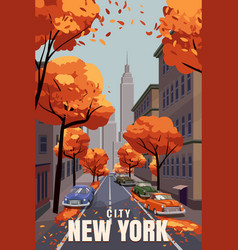 Travel Vintage Poster New York City Autumn