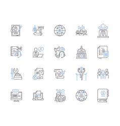 Business And Professions Outline Icons Collection