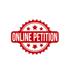 Red Online Petition Rubber Stamp Seal