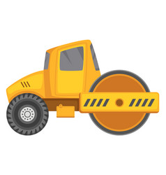 Road Roller Icon Heavy Construction Cartoon