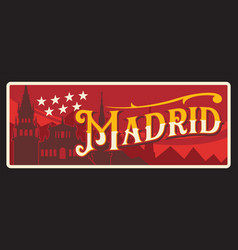 Spain Madrid Spanish City Retro Travel Plate