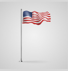 United States Flag Waving On Flagpole