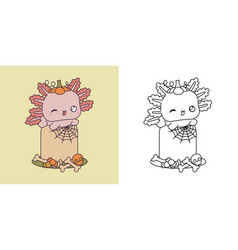 Cute Halloween Axolotl Clipart For Coloring Page