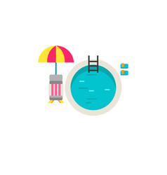 Swimming Pool With Chaise Lounge Icon