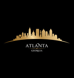 Atlanta Georgia City Silhouette Black Background