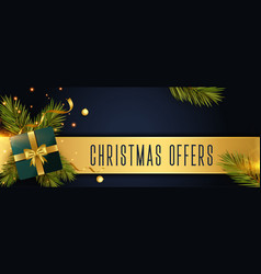 Christmas Offer Banner In Golden Theme