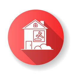 Real Estate Lawsuit Red Flat Design Long Shadow