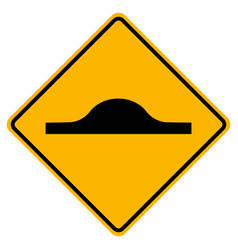 Warning Traffic Signs Speed Hump On White