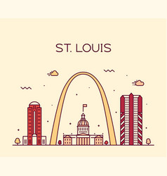 St Louis City Skyline Missouri Usa Linear