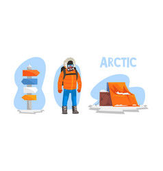 Arctic Explorer Set Male Explorer In Winter