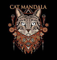 Cat Mandala Tshirt Design