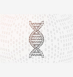 Dna Spiral 3d Low Poly Symbol With Binary Code