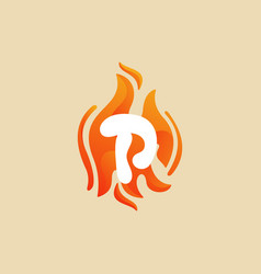 P Letter Fire Logo Burn Red Orange