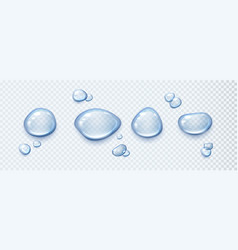 Set Of Transparent Drops Of Water Realistic