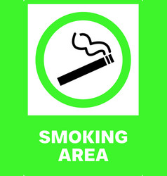 Smoking Area Sign Cigarette Icon Zone