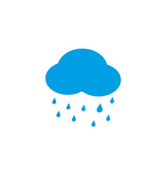 Blue Cloud Rain Icon Isolated On Background