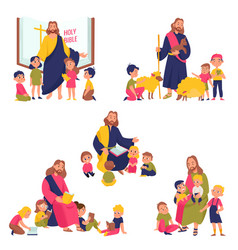 Jesus Christ And Kids Color Set