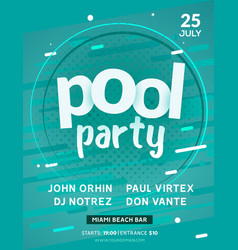 Pool Summer Party Invitation Banner Flyer Design