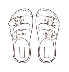 Sandals Icon In Line Art Style Bare Foot Flippers