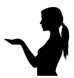 Woman Silhouette With Empty Hand Holding Gesture