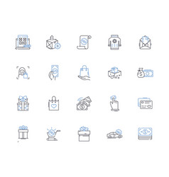 Convenience Store Line Icons Collection Quick