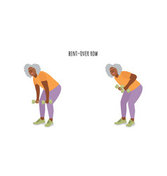 Senior Woman Doing Bent-over Row Exercise