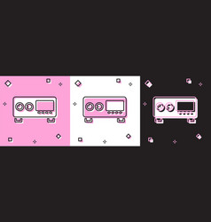 Set Guitar Amplifier Icon Isolated On Pink