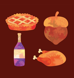 Thanksgiving Food Icon Set