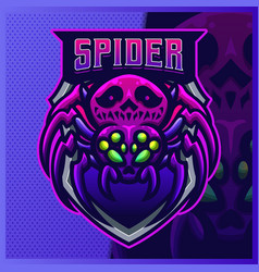 Black Widow Spider Skull Mascot Esport Logo