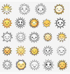 Cute Cartoon Sun Collection Emoji