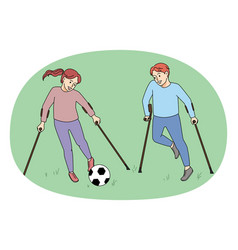 Happy Children With Physical Disabilities Playing