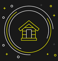 Line Dog House Icon Isolated On Black Background