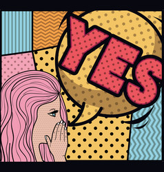 Woman Saying Yes Pop Art Style