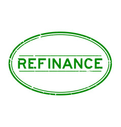 Grunge Green Refinance Word Oval Rubber Seal