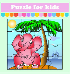 Puzzle Game For Kids Elephant On An Island