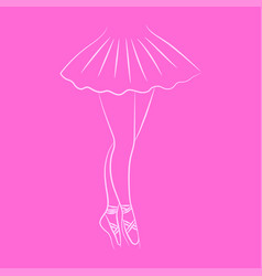 Slender Ballerina Feet On A Pink Background