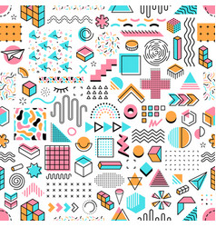 Memphis Geometric Shapes Seamless Abstract Pattern