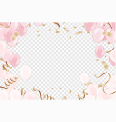 Pink And Gold Balloons Confetti