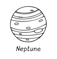 Doodle Of Neptune Isolated On White Background