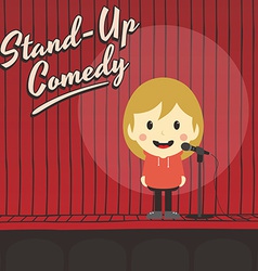 Female Stand Up Comedian Cartoon Character