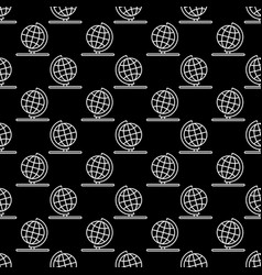 Globe On Stand Concept Dark Line Seamless Pattern