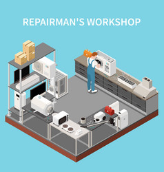 Repairman Workshop Isometric Background