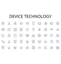 Device Technology Line Icons Collection Promotion