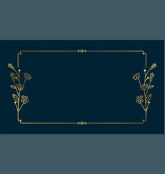 Hand Drawn Golden Floral Frame With Text Space