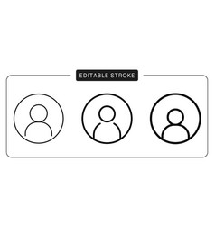 Set Of Circle Linear User Icons Member Profile