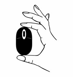 Graceful Hand Holds A Small Compact Mouse