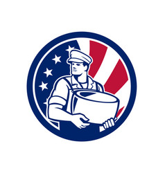 American Artisan Cheese Maker Usa Flag Icon